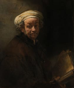 Painting by Rembrandt – Self Portrait as the Apostle Paul